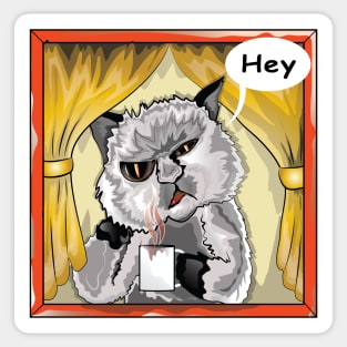 Cat Sayes Hey Sticker